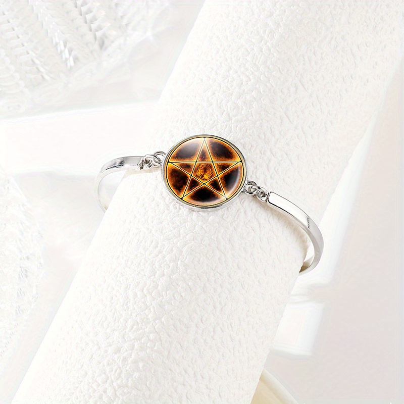 4pc Fire Pentagram Necklace, Bracelet & Earrings Jewellery Set